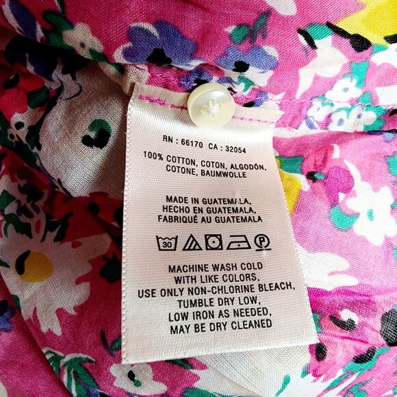 Holding Horses Anthropologie Isla Pink Floral Button Down Long Sleeve Top - Picture 6 of 12